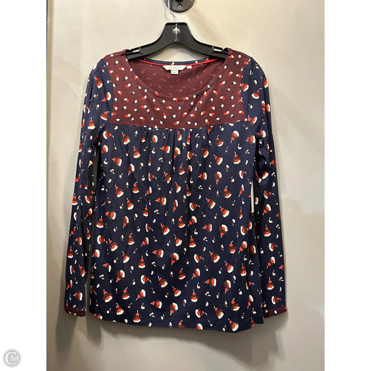 Top Long Sleeve By Boden In Blue & Red, Size: S