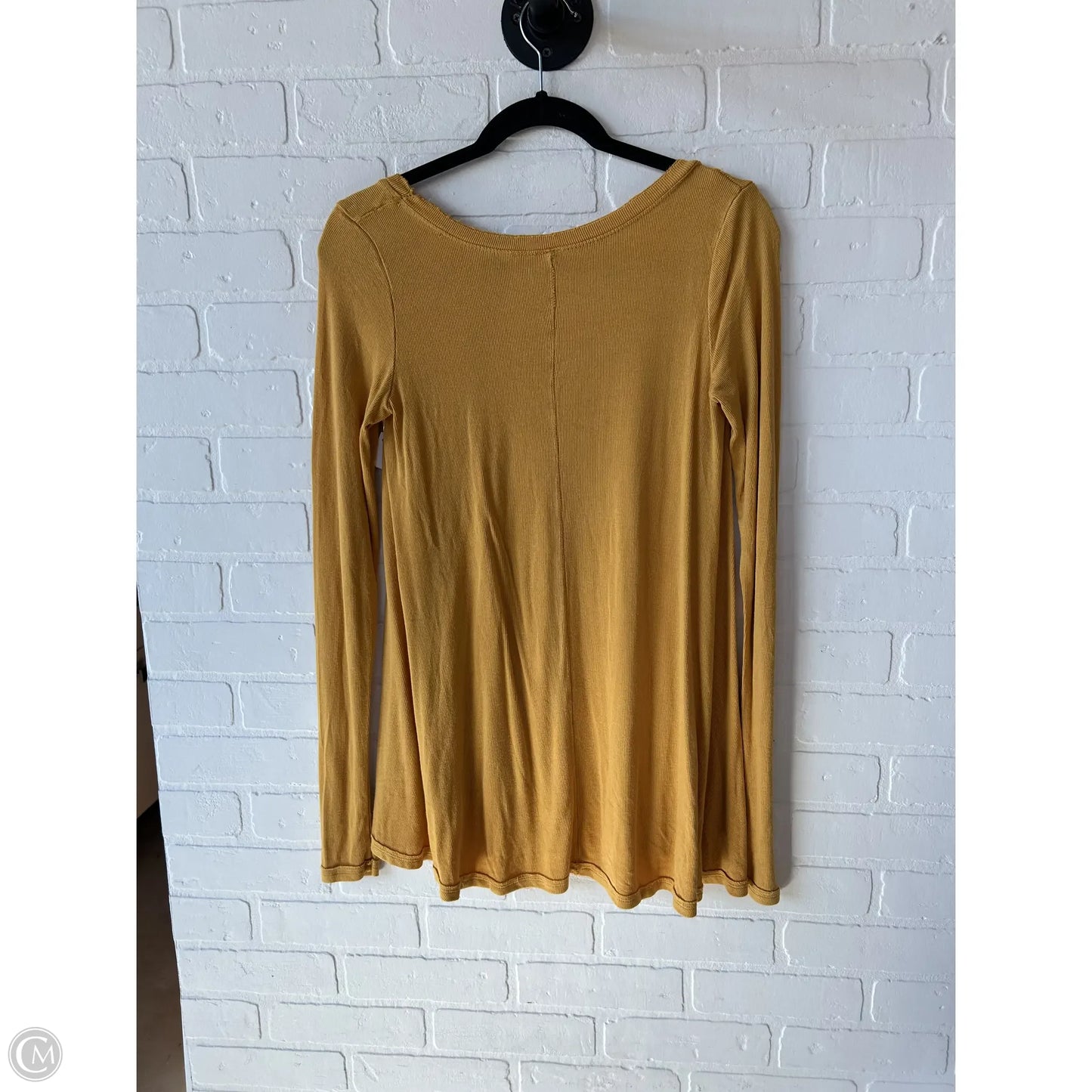 Top Long Sleeve By Free People In Yellow, Size: S