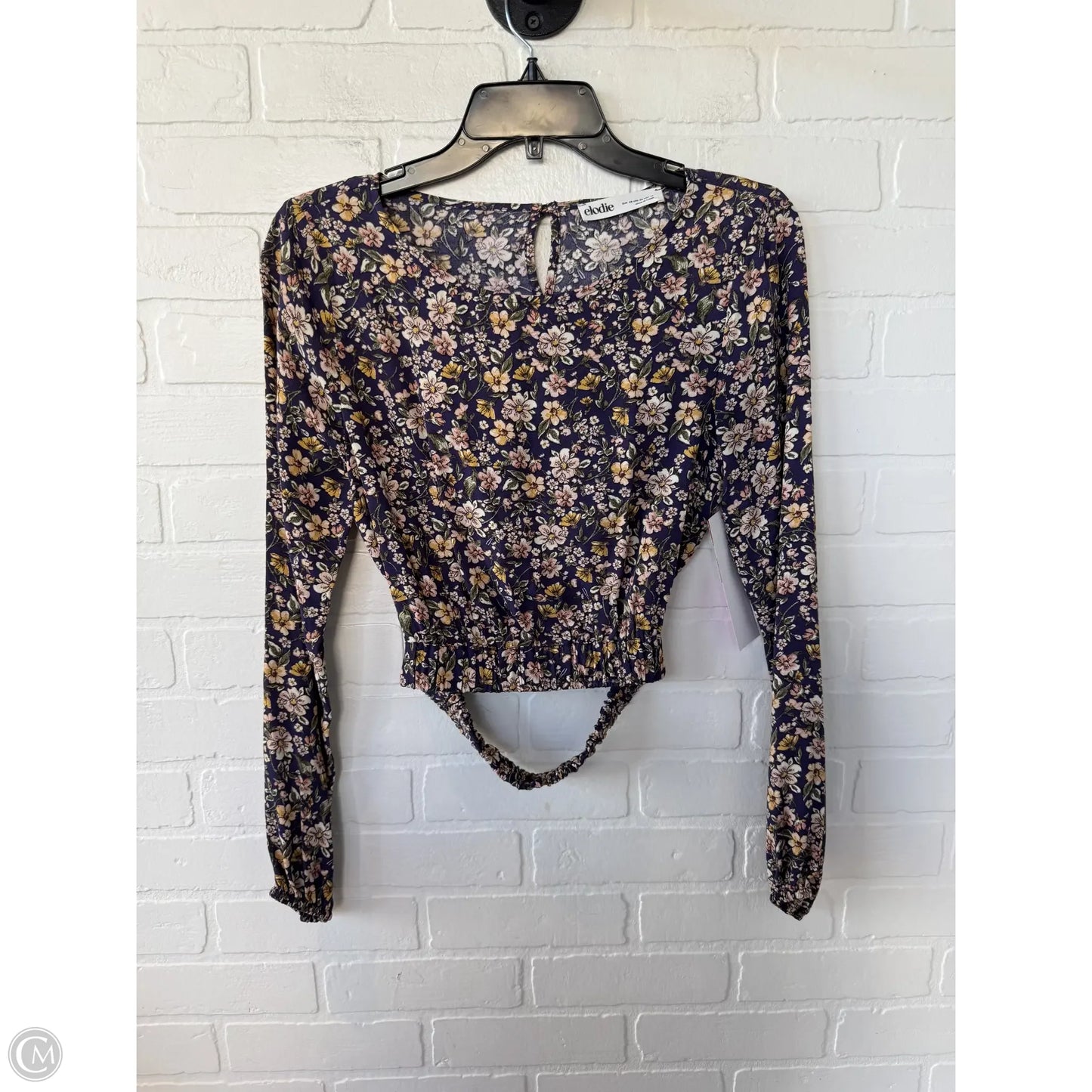 Top Long Sleeve By Elodie In Purple & Yellow, Size: Xs
