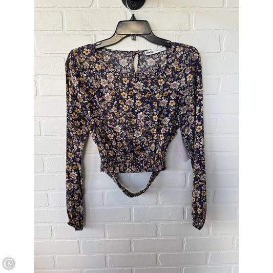 Top Long Sleeve By Elodie In Purple & Yellow, Size: Xs