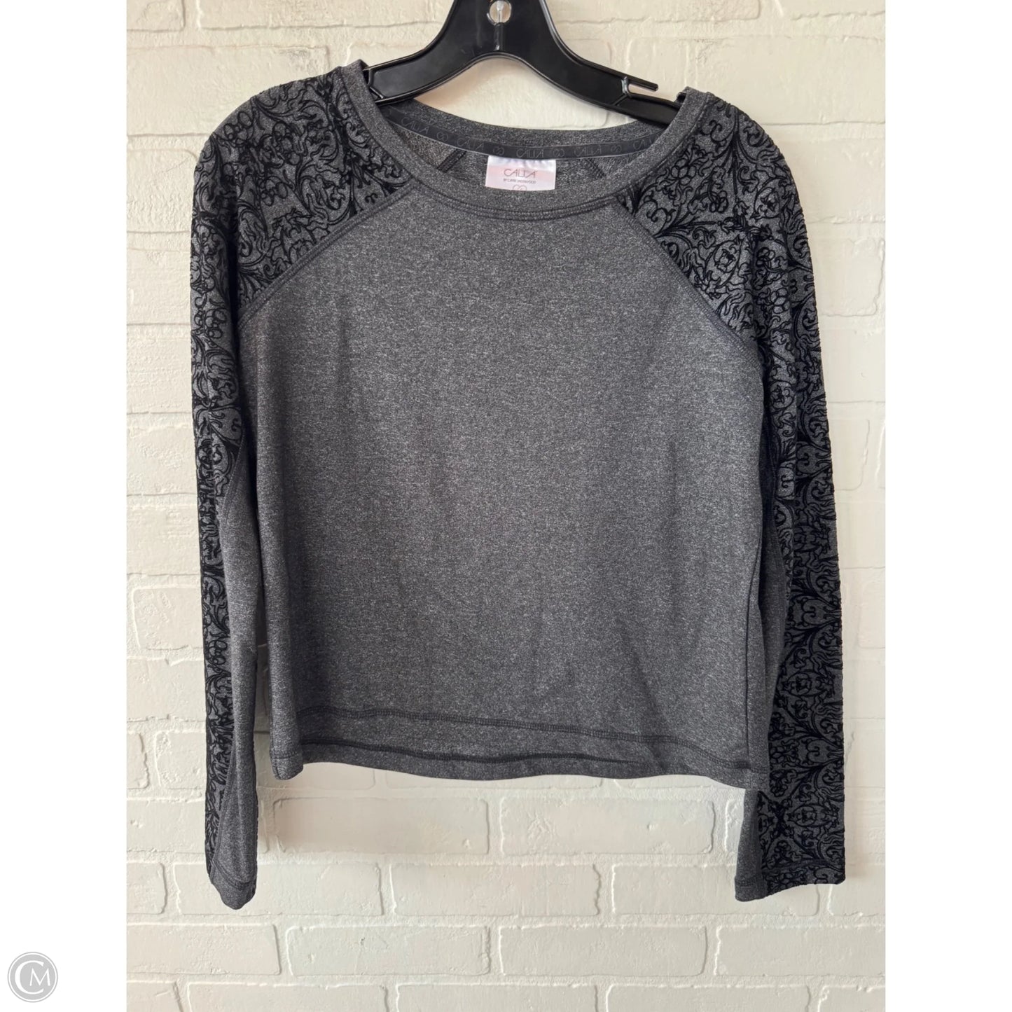 Athletic Top Long Sleeve Crewneck By Calia In Black & Grey, Size: Xs