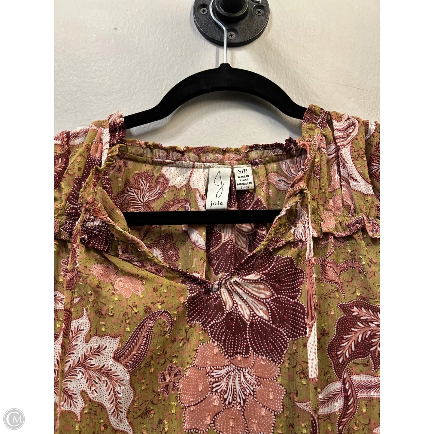 Top Short Sleeve By Joie In Brown & Purple, Size: S