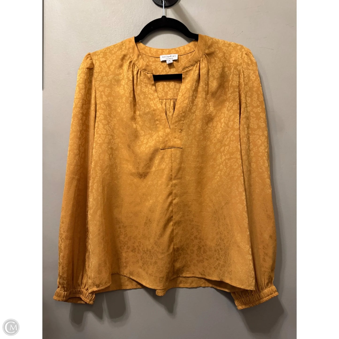 Top Long Sleeve By Current Air In Yellow, Size: S