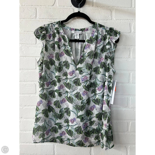 Top Short Sleeve By Cupcakes And Cashmere In Green & White, Size: M