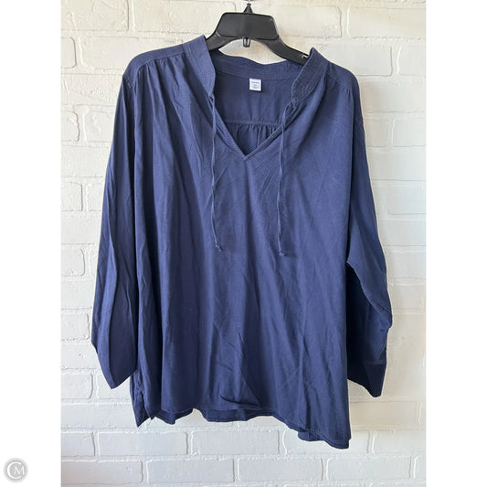 Top Long Sleeve By Old Navy In Blue, Size: Xxl