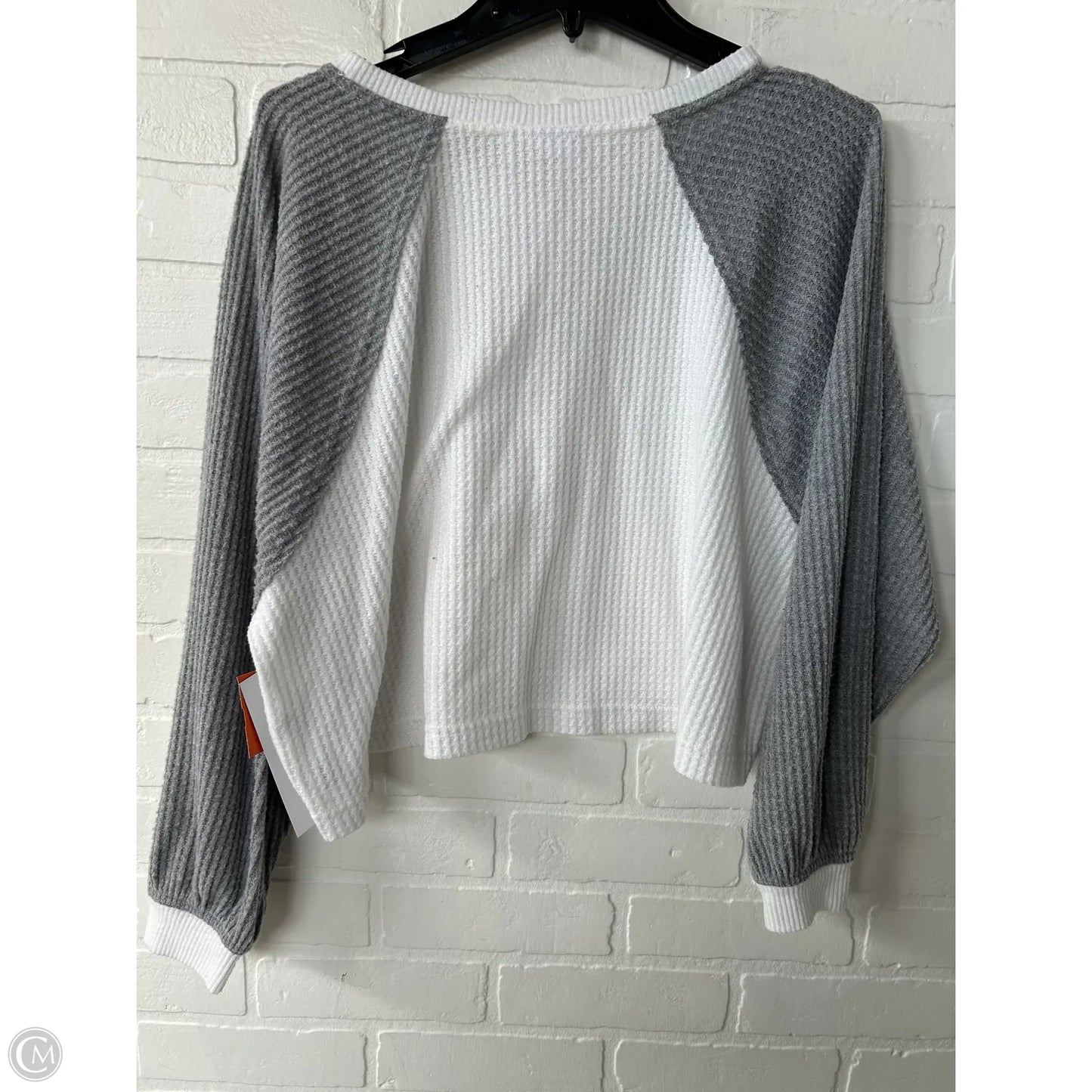 Top Long Sleeve By out from under In Grey & White, Size: S