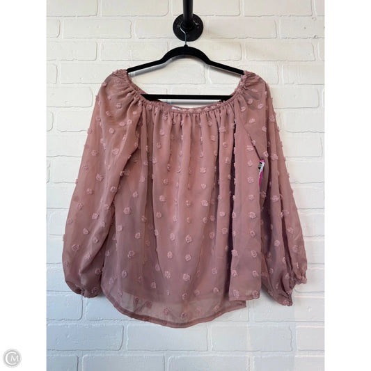 Top Long Sleeve By MISS SPARKLING In Pink, Size: S