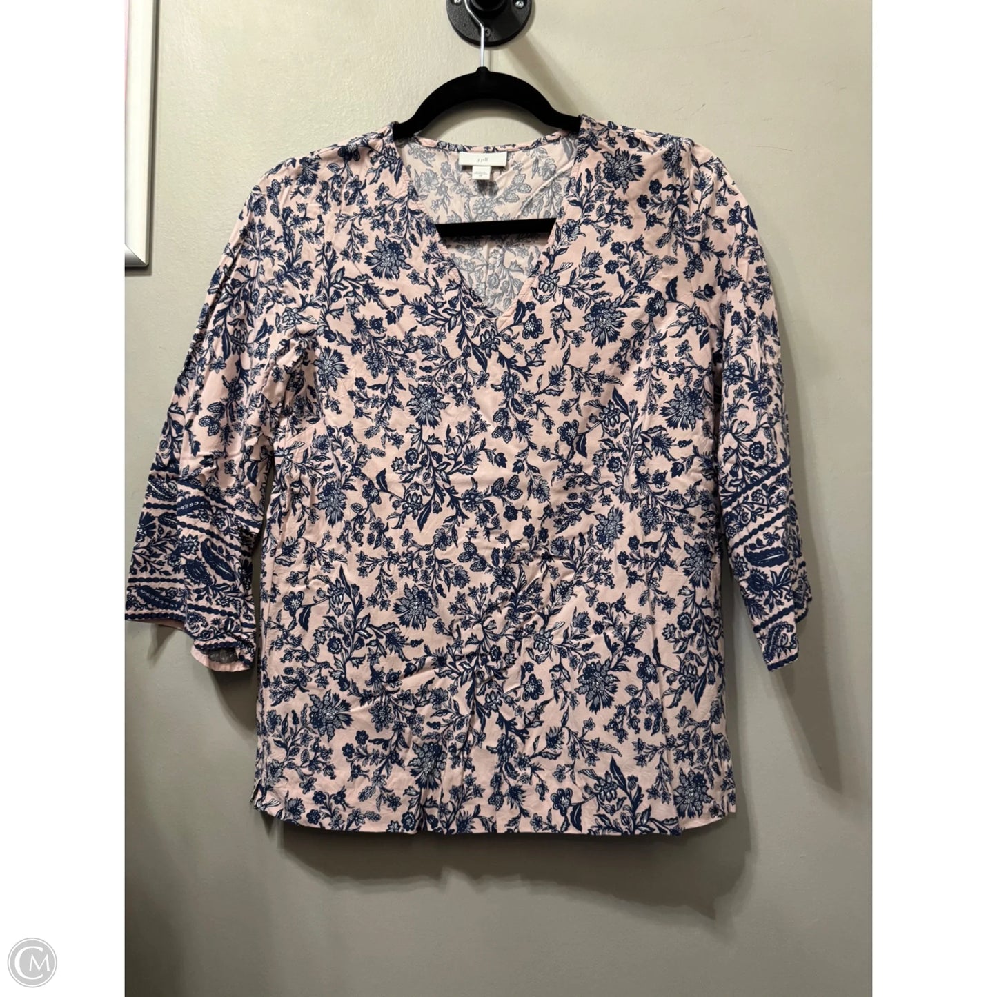 Top Long Sleeve By J. Jill In Blue & Pink, Size: M