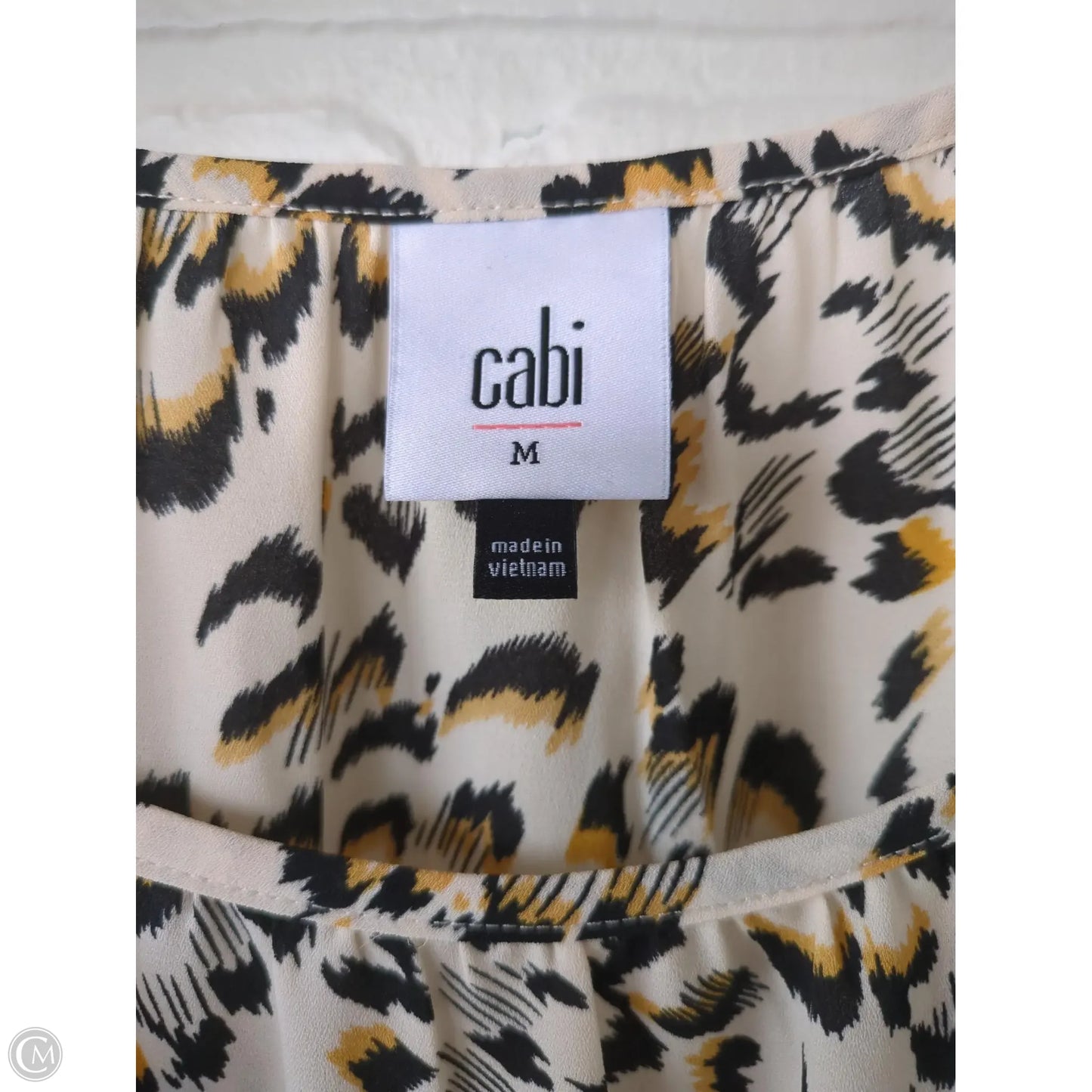 Top Long Sleeve By Cabi In Black & Tan, Size: M