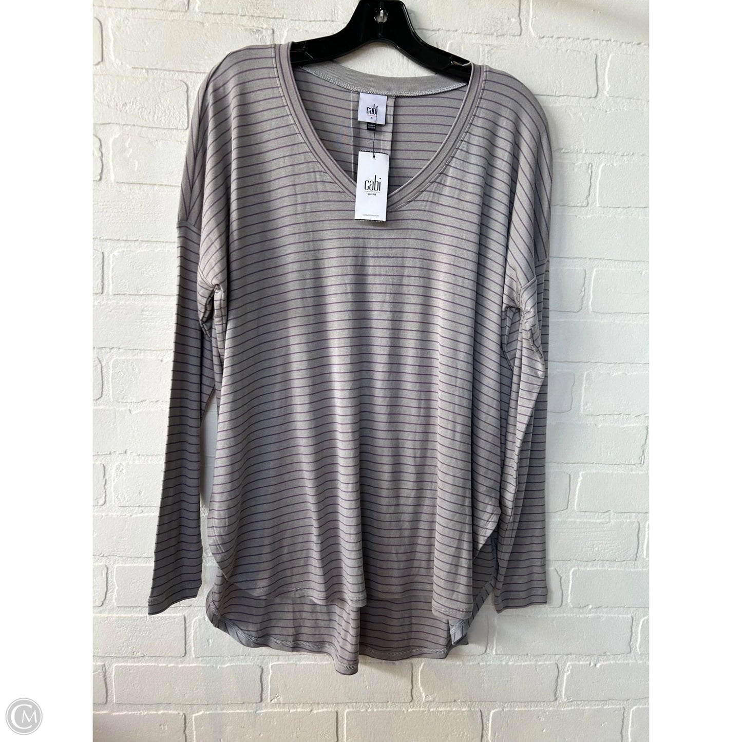 Top Long Sleeve By Cabi In Grey & Purple, Size: S