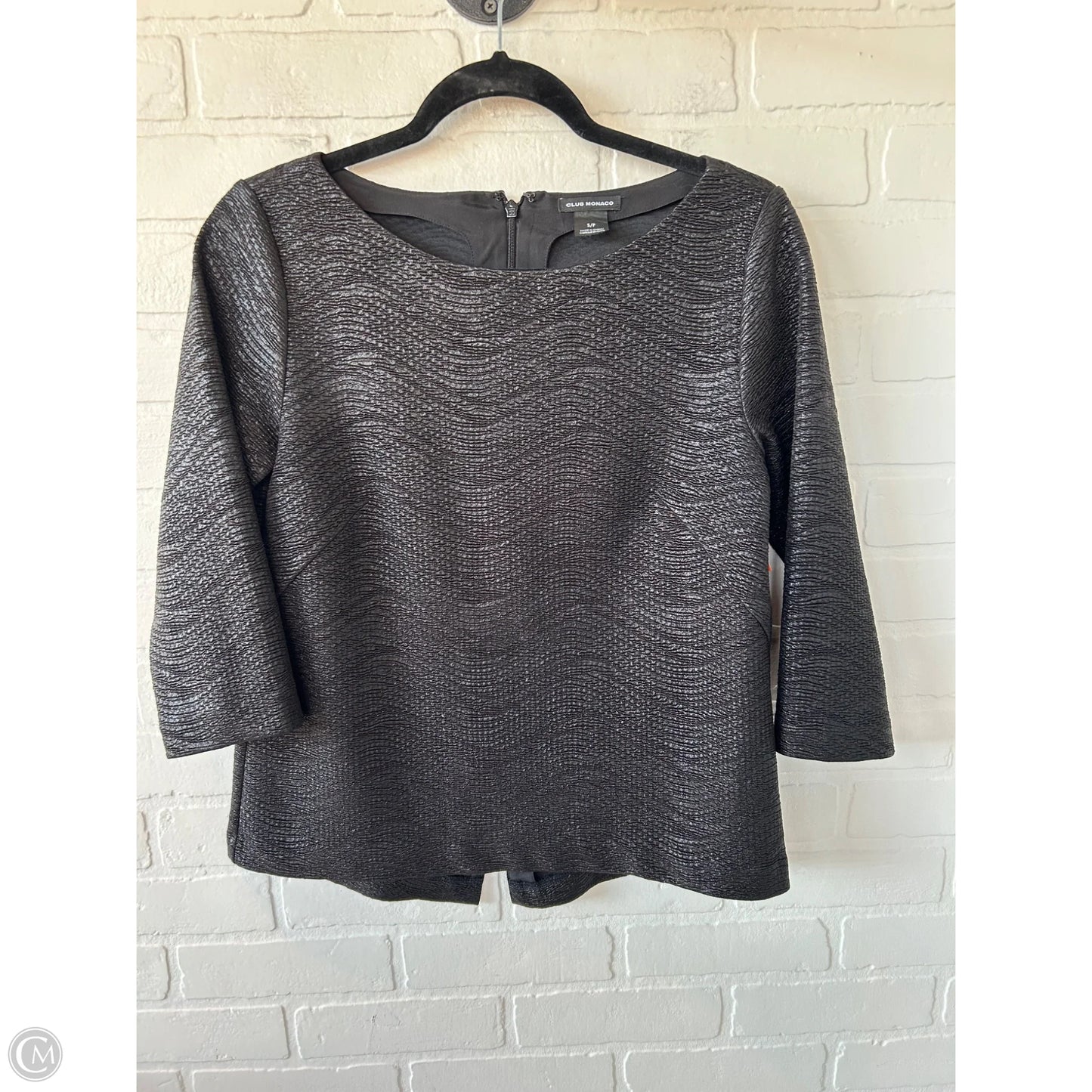 Top 3/4 Sleeve By Club Monaco In Black, Size: S