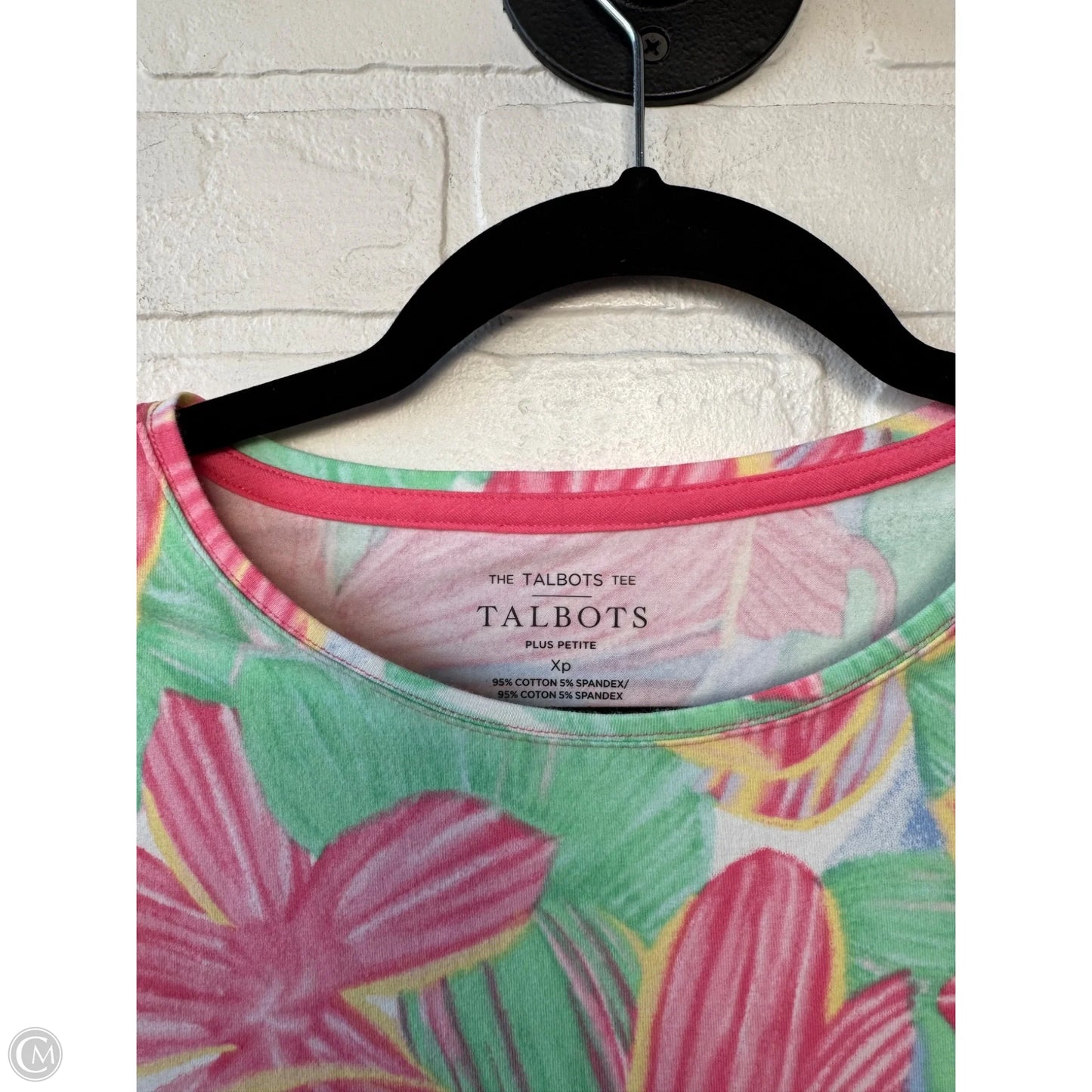 Top Short Sleeve By Talbots In Green & Pink, Size: Xlp