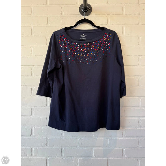Top Long Sleeve By Talbots In Blue & Pink, Size: 1x