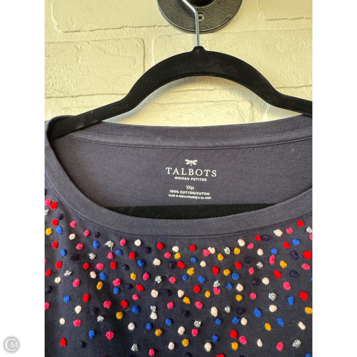 Top Long Sleeve By Talbots In Blue & Pink, Size: 1x