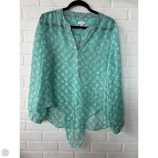 Top Long Sleeve By Chicos In Green, Size: L