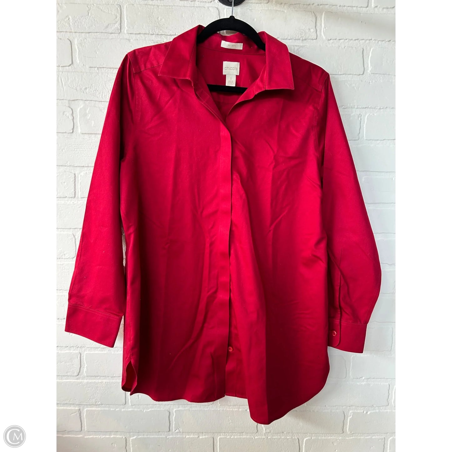 Top Long Sleeve By Chicos In Red, Size: M