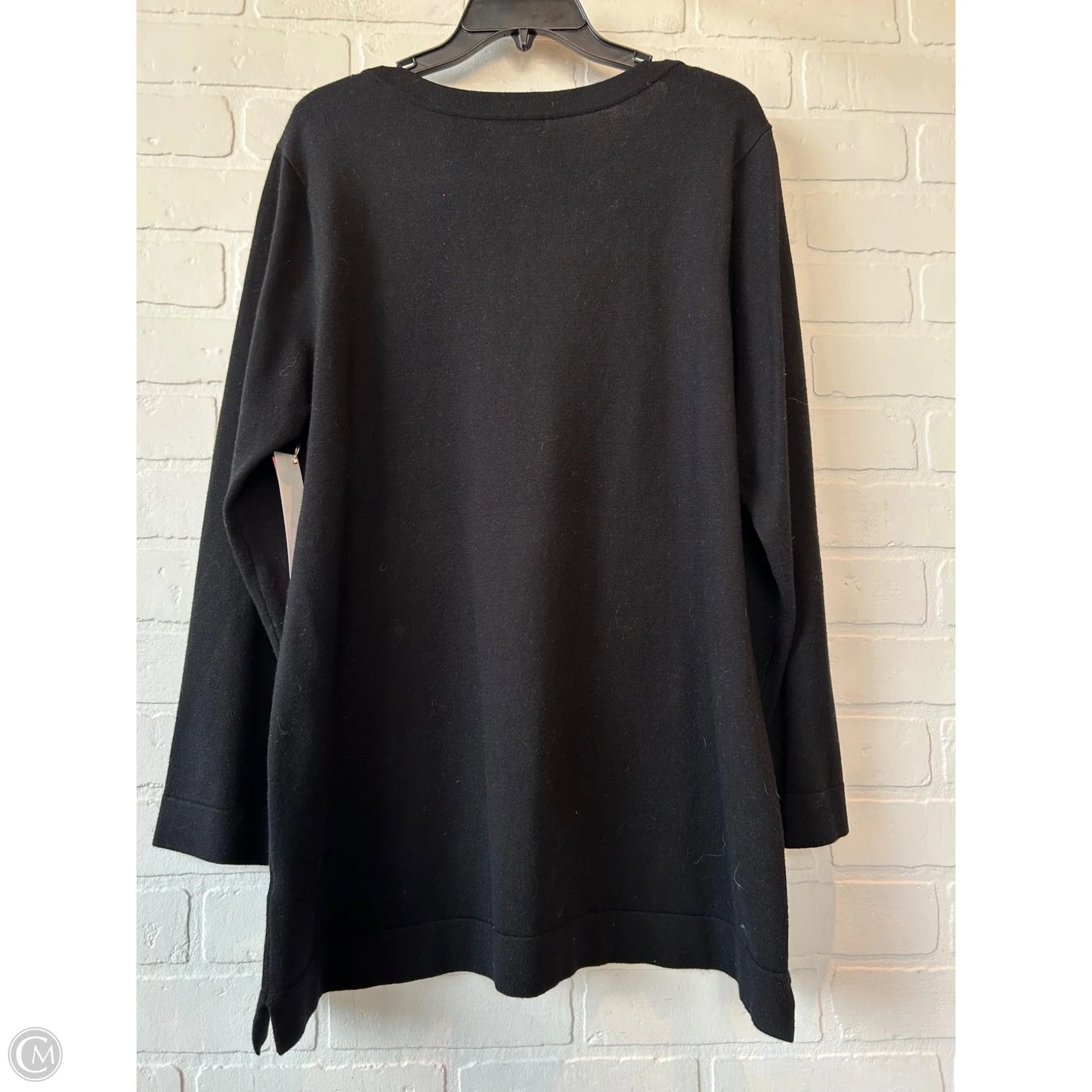 Sweater By Calvin Klein In Black & Gold, Size: L