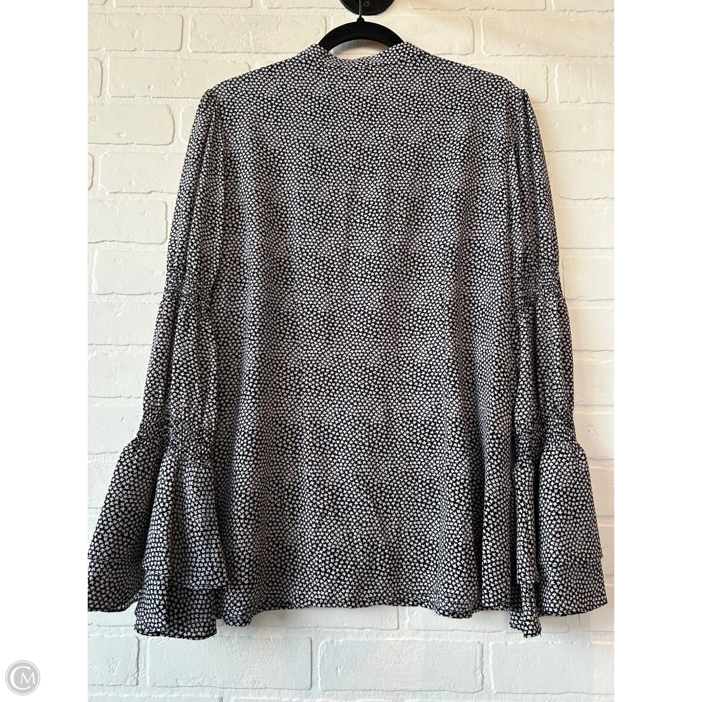 Top Long Sleeve By Michael By Michael Kors In Black & White, Size: L