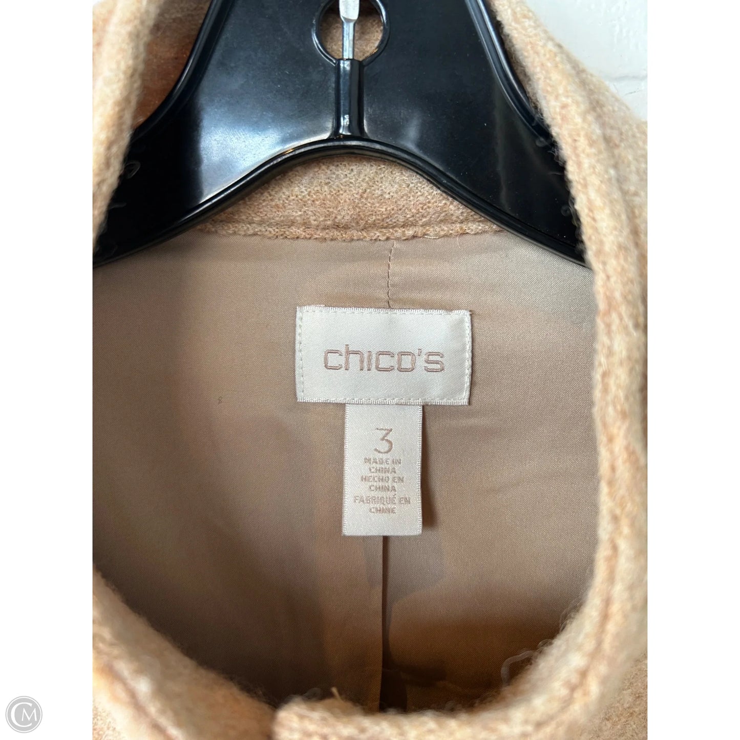 Coat Peacoat By Chicos In Tan, Size: Xl