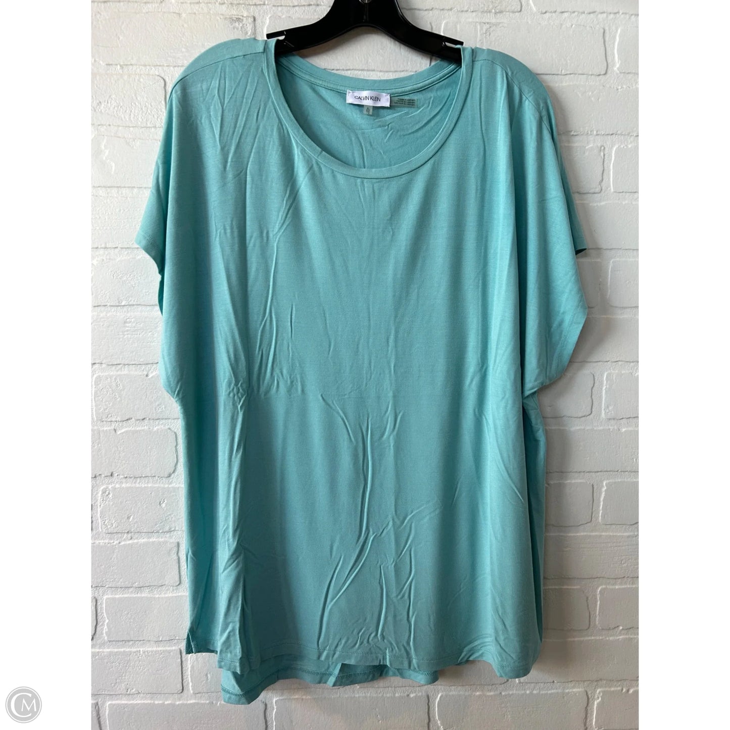 Top Short Sleeve By Calvin Klein In Blue, Size: Xl