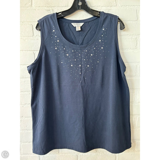 Top Sleeveless By Cj Banks In Blue, Size: Xl