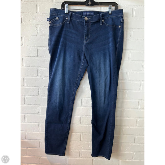 Jeans Straight By Rock And Republic In Blue Denim, Size: 16