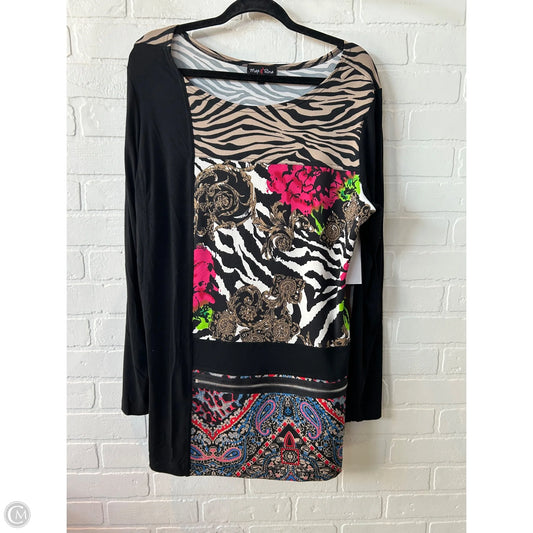 Top Long Sleeve By max & rina In Black & Brown, Size: Xl