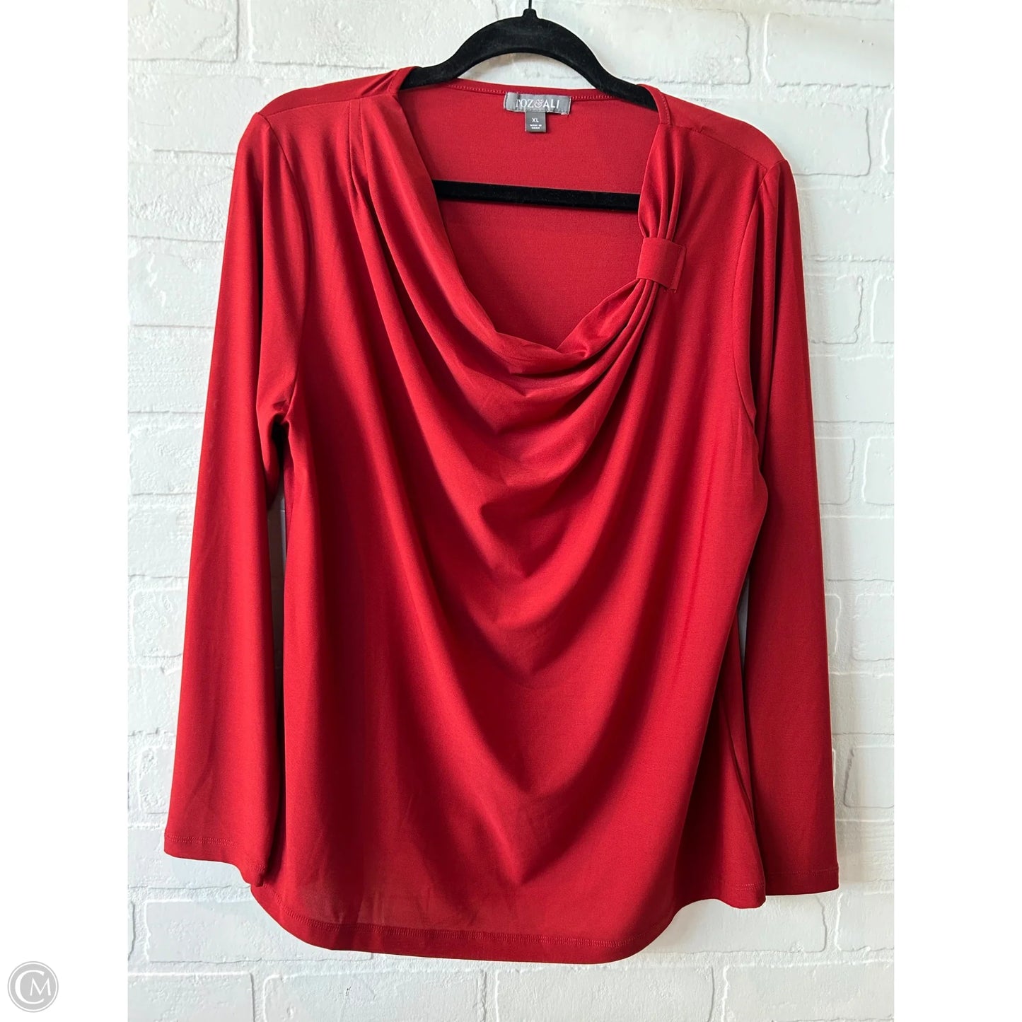 Top Long Sleeve By Roz And Ali In Red, Size: Xl