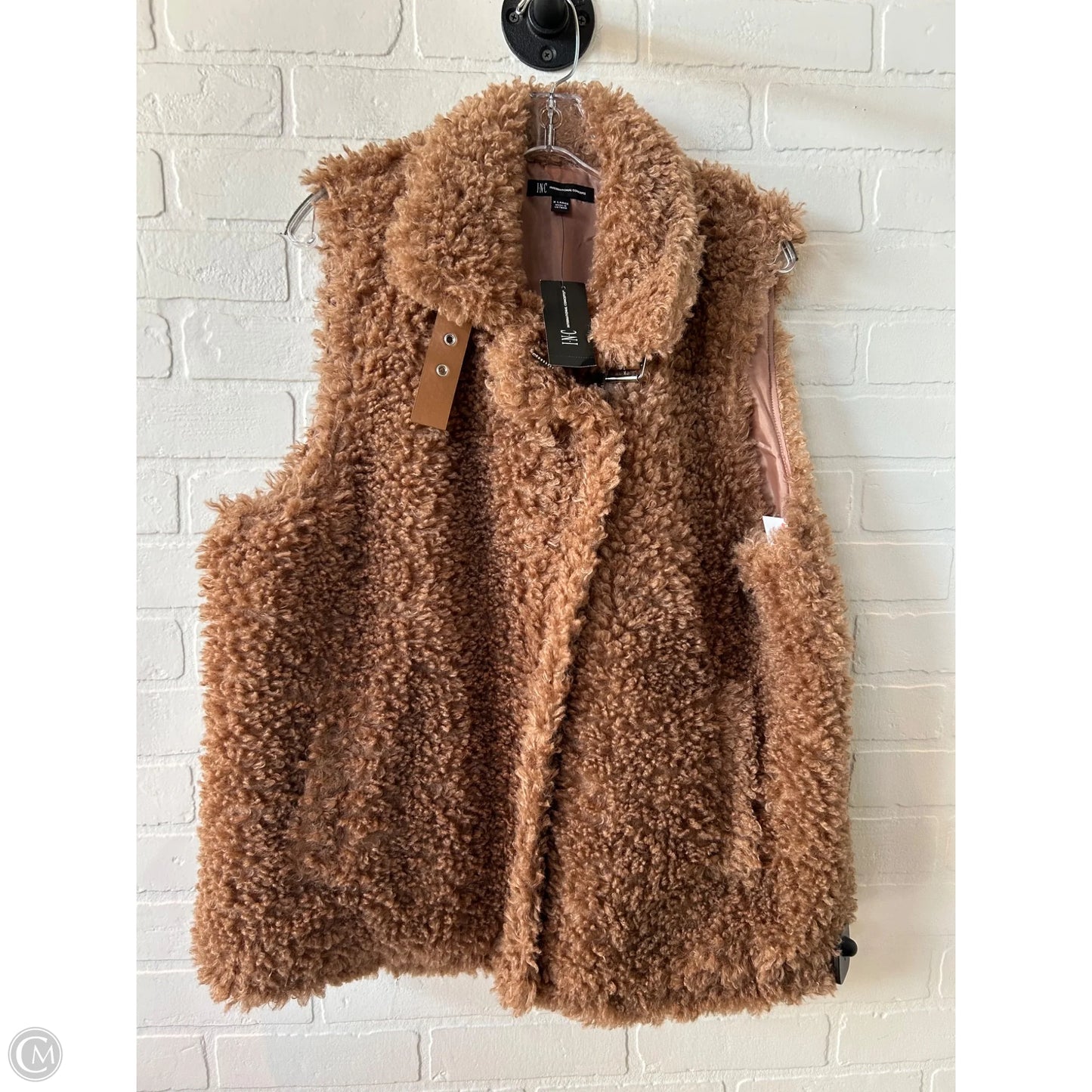 Vest Faux Fur & Sherpa By Inc In Tan, Size: Xl