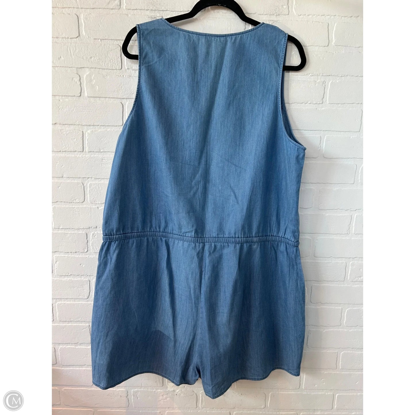 Romper By Natural Reflections In Blue Denim, Size: Xxl