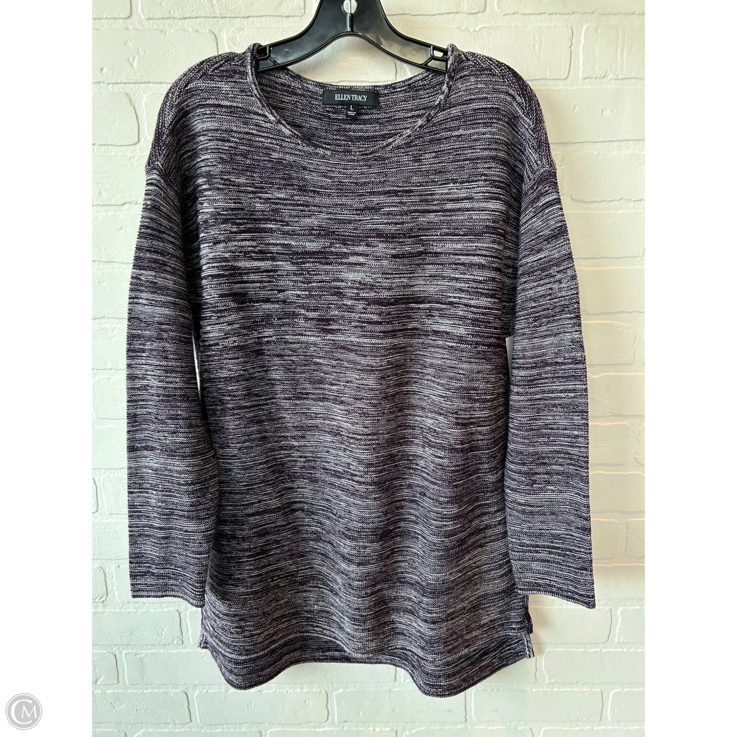 Sweater By Ellen Tracy In Purple, Size: L
