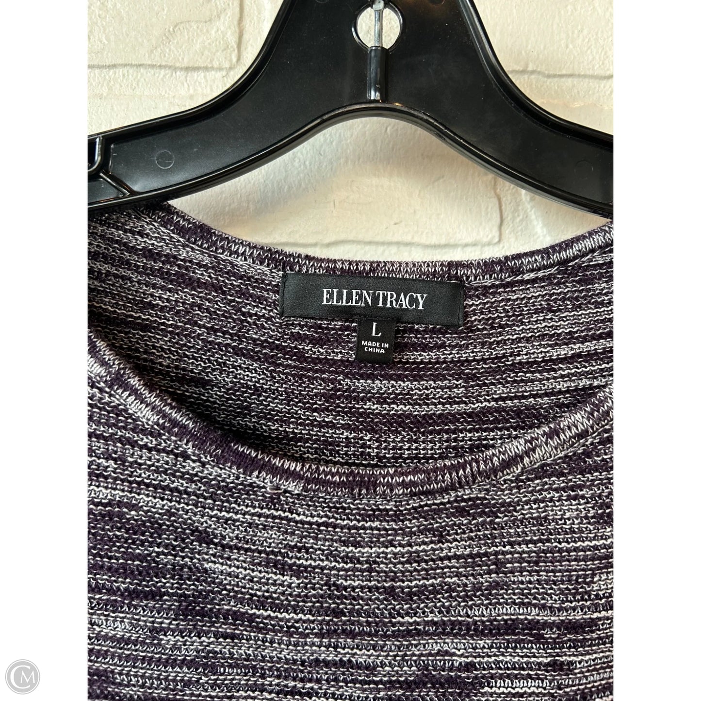 Sweater By Ellen Tracy In Purple, Size: L