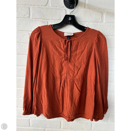 Top Long Sleeve By Universal Thread In Orange, Size: S