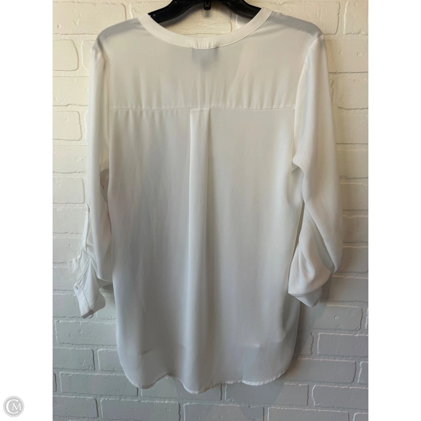 Top Long Sleeve By Lumiere In White, Size: S