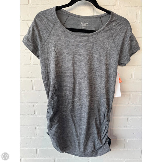 Athletic Top Short Sleeve By Athleta In Grey, Size: L