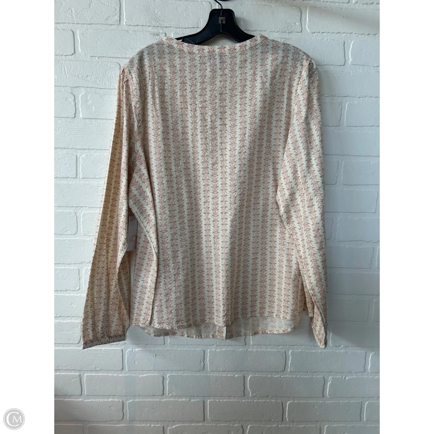 Top Long Sleeve By Croft And Barrow In Pink & Tan, Size: Xl