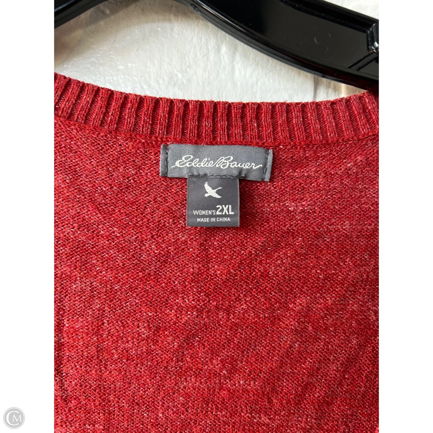 Sweater Cardigan By Eddie Bauer In Red, Size: 2x