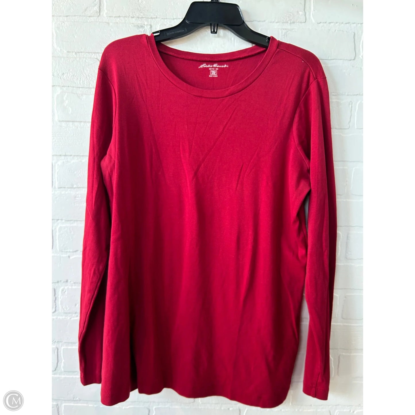 Top Long Sleeve Basic By Eddie Bauer In Red, Size: Xxl