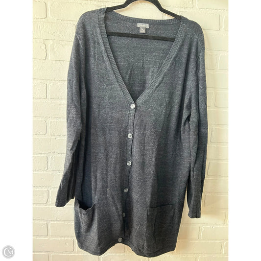 Sweater Cardigan By Eddie Bauer In Grey, Size: 2x