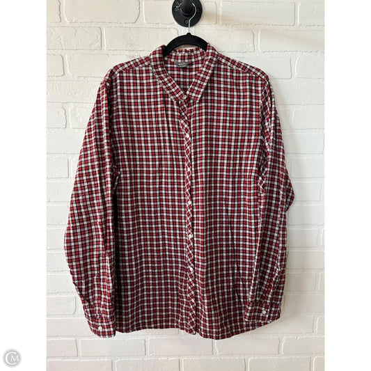 Top Long Sleeve By Eddie Bauer In Red, Size: 2x