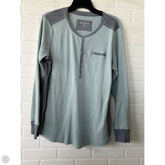 Top Long Sleeve By Eddie Bauer In Blue & Grey, Size: 2x