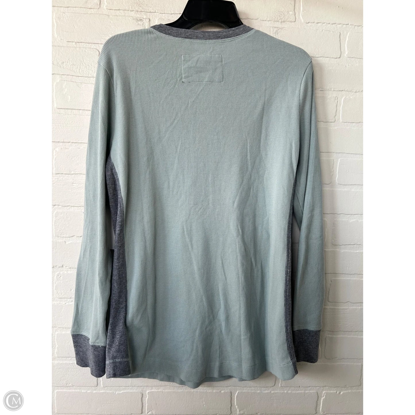 Top Long Sleeve By Eddie Bauer In Blue & Grey, Size: 2x