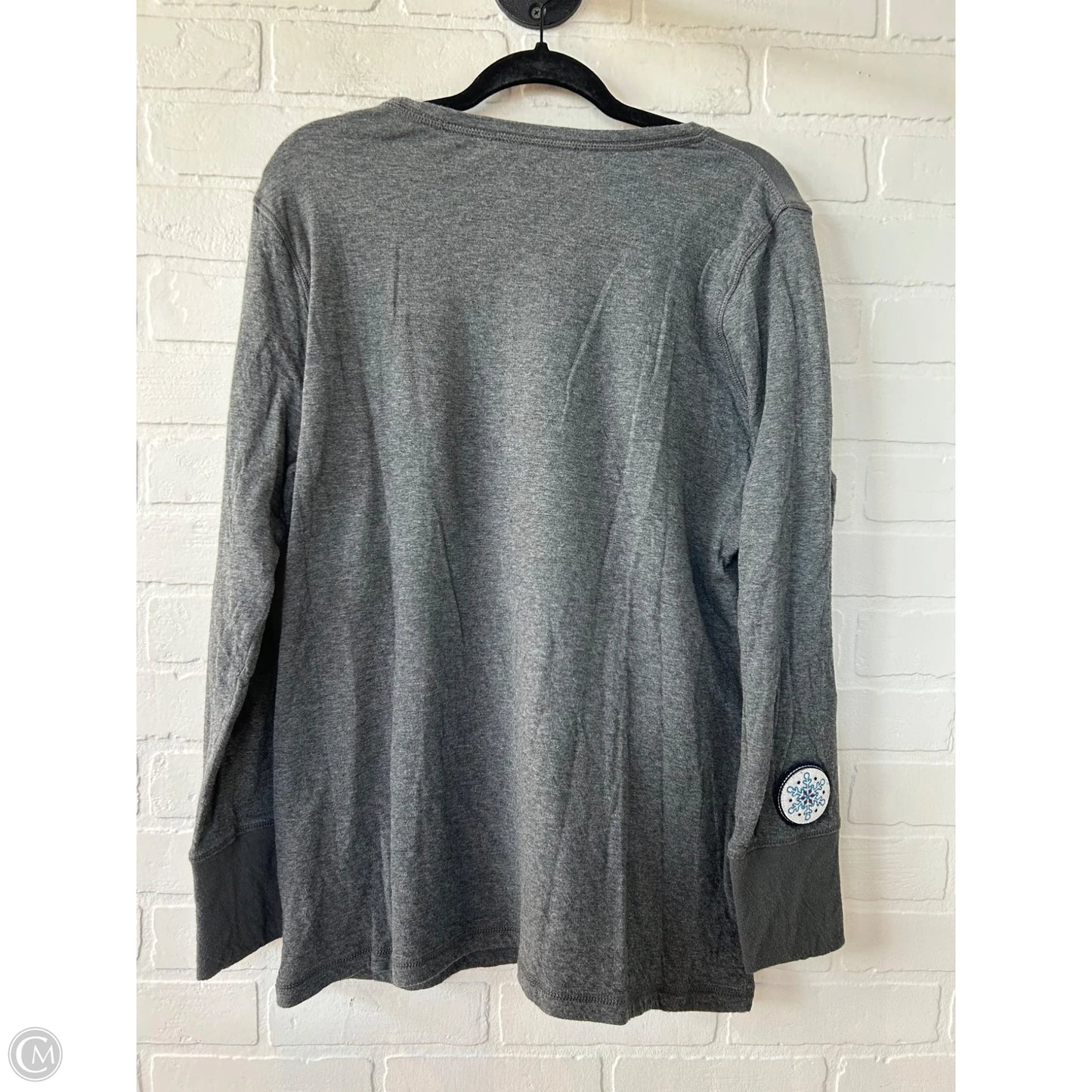 Top Long Sleeve By Eddie Bauer In Grey, Size: 2x