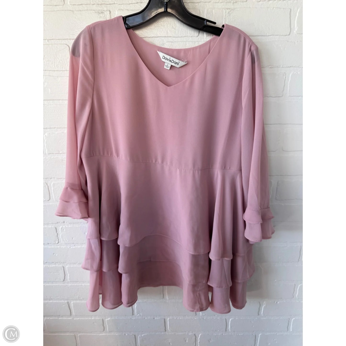 Top Long Sleeve By Davi & Dani In Pink, Size: L