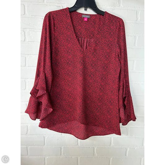 Top Long Sleeve By Vince Camuto In Black & Red, Size: S