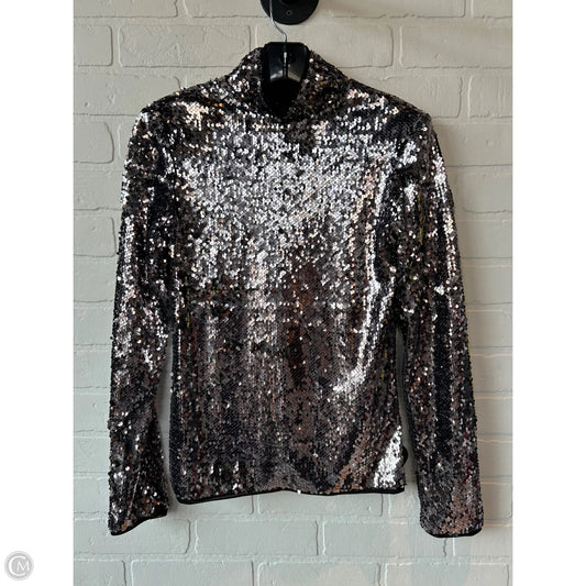 Top Long Sleeve By Chelsea 28 In Silver, Size: Xs