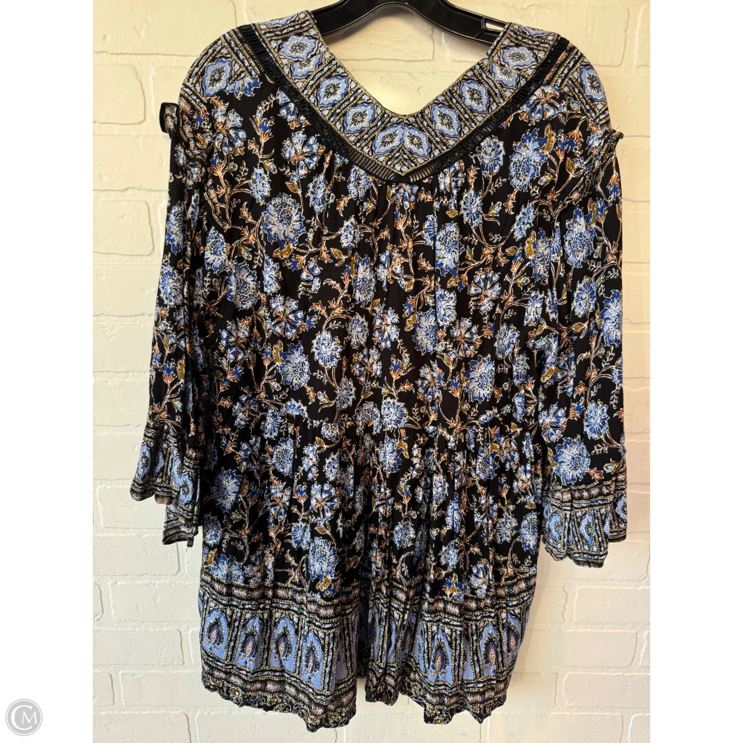 Top Long Sleeve By Free People In Black & Blue, Size: Xs