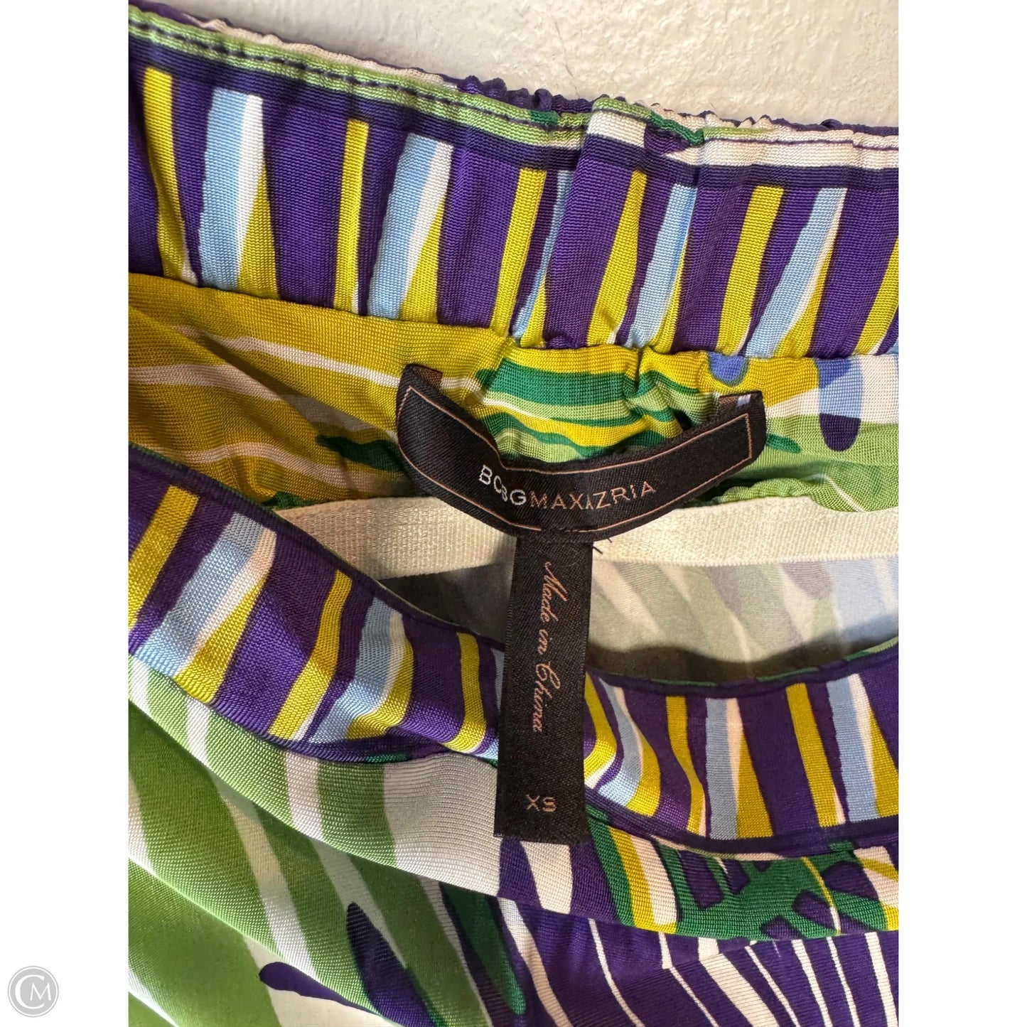 Dress Casual Short By Bebe In Green & Purple, Size: Xs