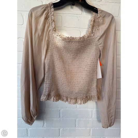 Top Long Sleeve By Lush In Tan, Size: S