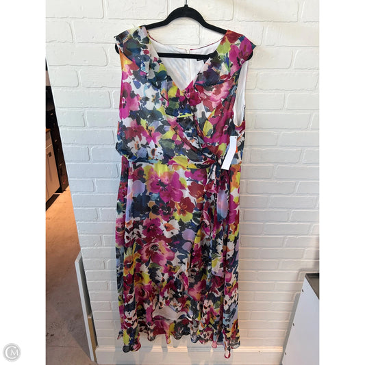 Dress Party Long By Maggy London In Pink & White, Size: Xl